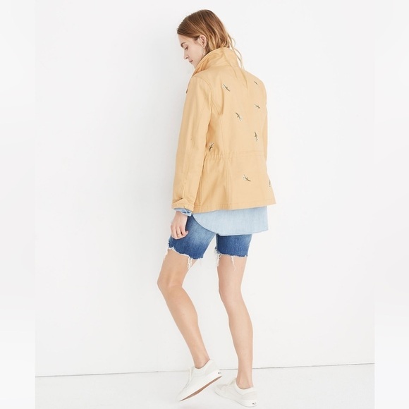Madewell Embroidered Pessage Jacket Floral Military Style, Size Medium - Picture 3 of 16